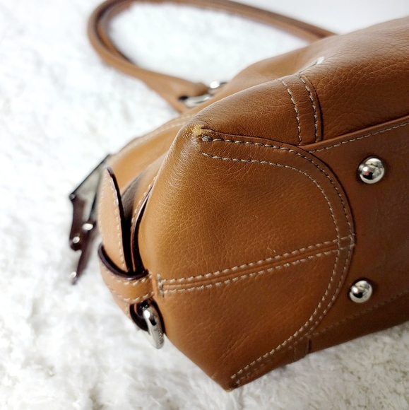 Tignanello Genuine Leather Tan Satchel Bag - Picture 7 of 13